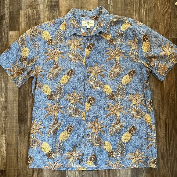 Island Shores Other - Mens Island Shores Hawaiian Print Shirt XL Clothing Pineapples Luau